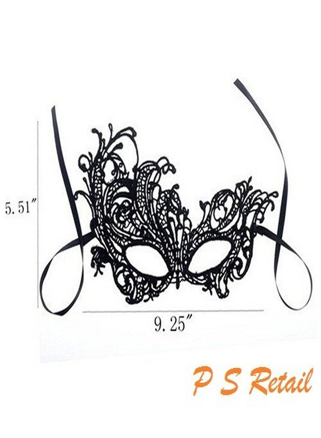 BHOOLU&GOOLU Women's 2 Eye Mask for Masquerade Fancy Dress Costume(M3)(Black) - Image 3